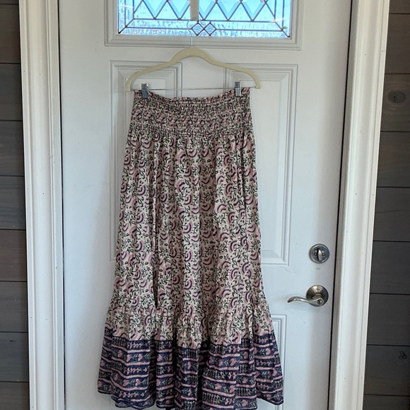Floral Pink and Blue Maxi Skirt that can also be worn as a dress - Picture 6 of 13